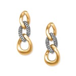 Brighton Cleo Pave Link Post Drop Earrings Gold