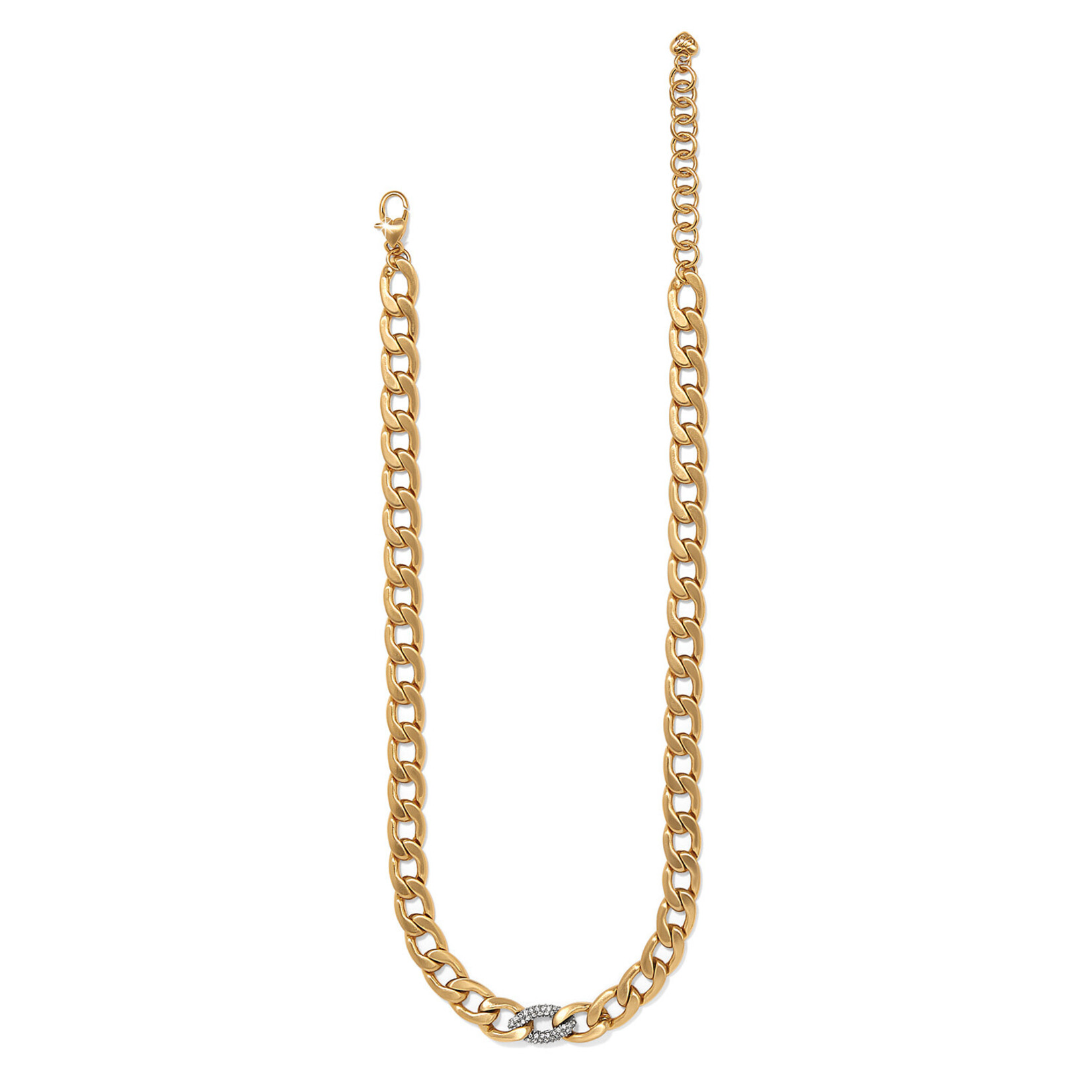 Brighton Cleo Pave Link Necklace Gold