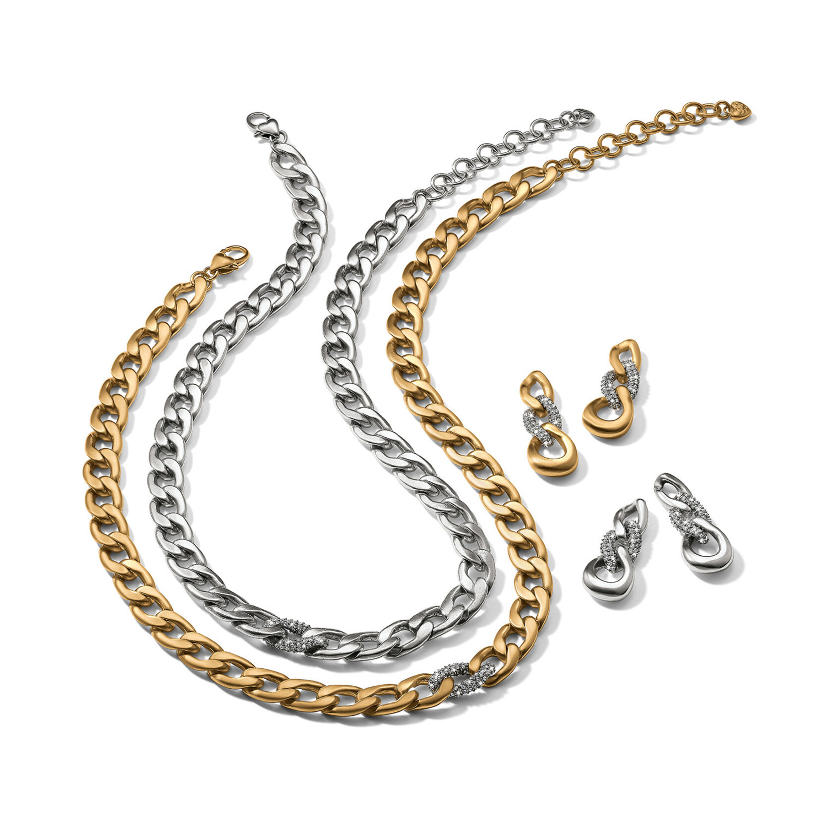 Brighton Cleo Pave Link Necklace Gold