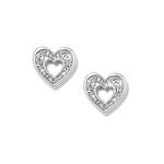 Brighton Enchanting Heart Post Earrings Silver