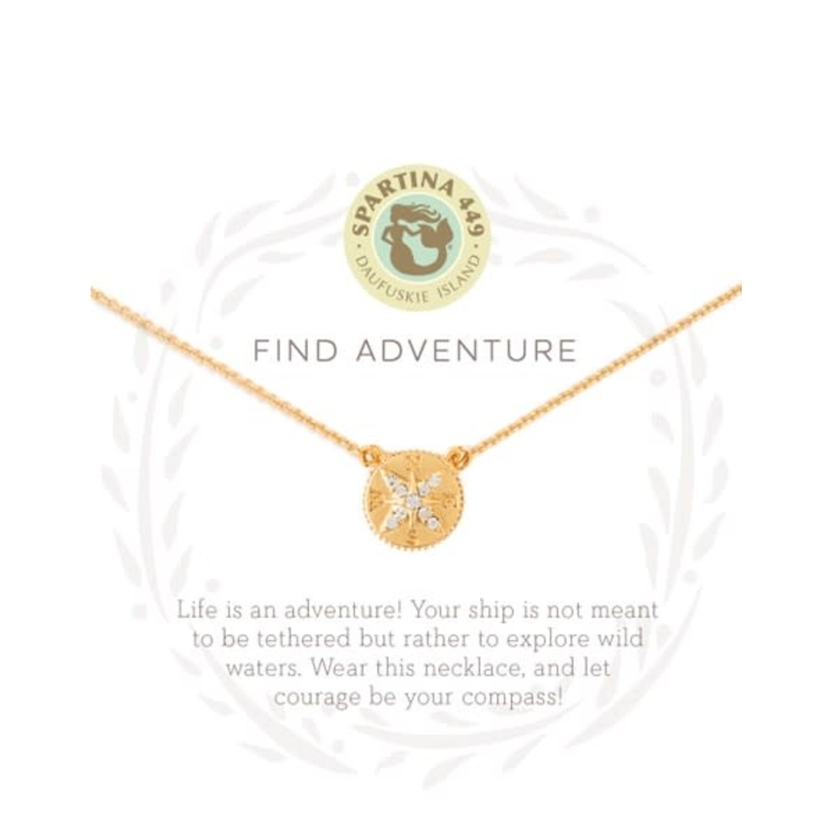 Spartina Sea La Vie Necklace 18" Adventure/Compass Gold