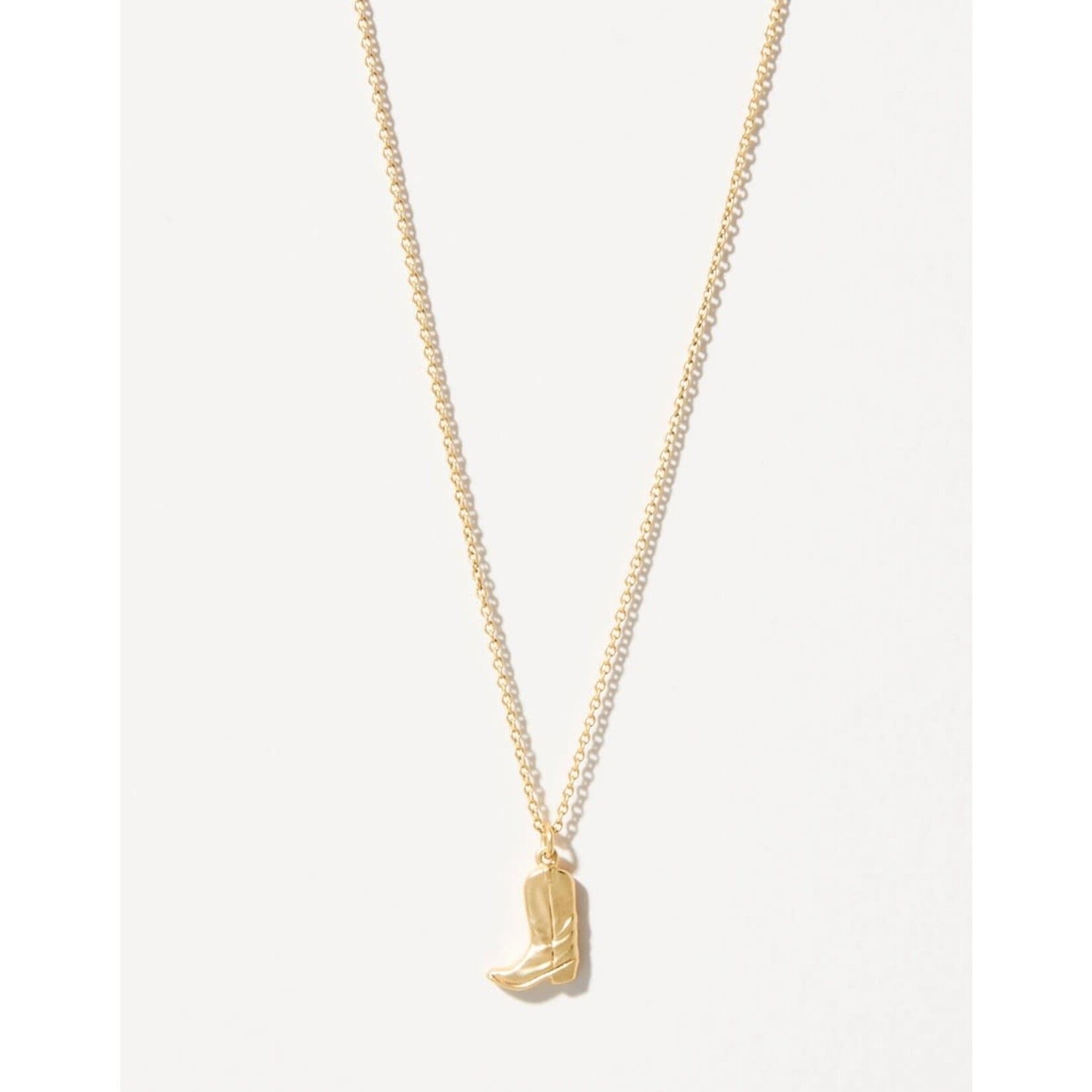 Spartina SLV Necklace 18" Kick It Up/Cowgirl Boot Gold