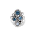 Brighton Constella Cluster Blue Ring Sz 6