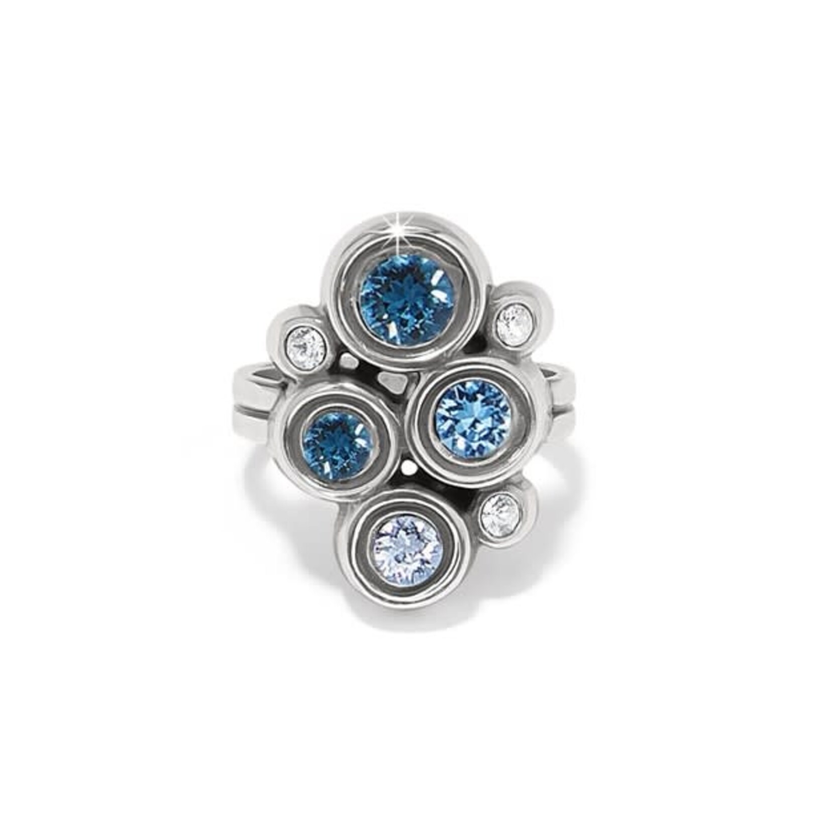 Brighton Constella Cluster Blue Ring Sz 7