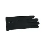 Jeanne Simmons SuedeTopJerseyBtmStitching3BtnsTexting Black Gloves
