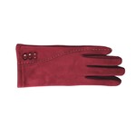 Jeanne Simmons SuedeTopJerseyBtmStitching3BtnsTexting Red Gloves