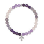 Brighton Enchanting Cross Stretch Bracelet Silver/Purple