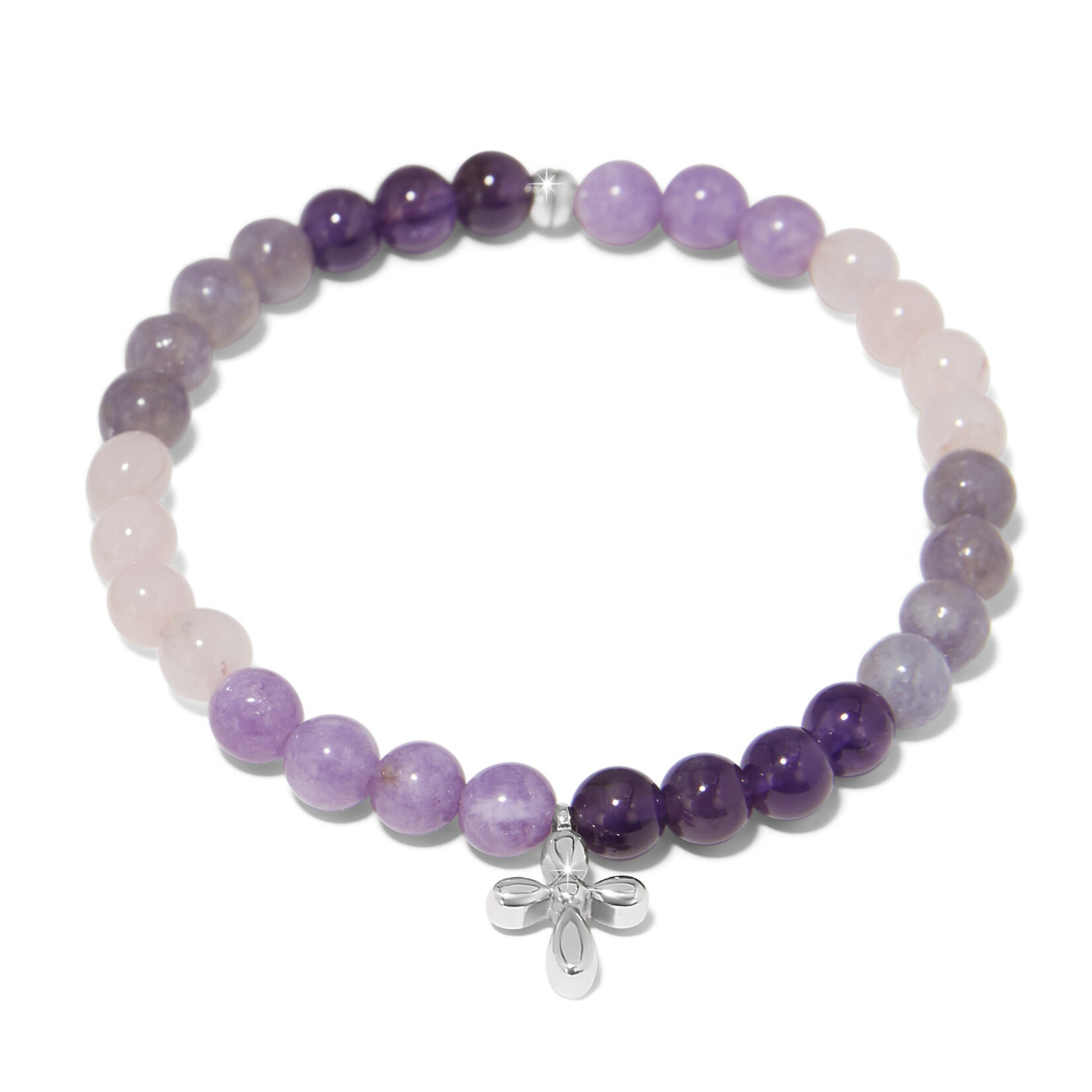Brighton Enchanting Cross Stretch Bracelet Silver/Purple