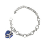 Brighton One Heart Link Blue Bracelet