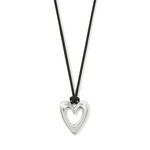 Brighton Cascade Open Heart Petite Black Cord Necklace