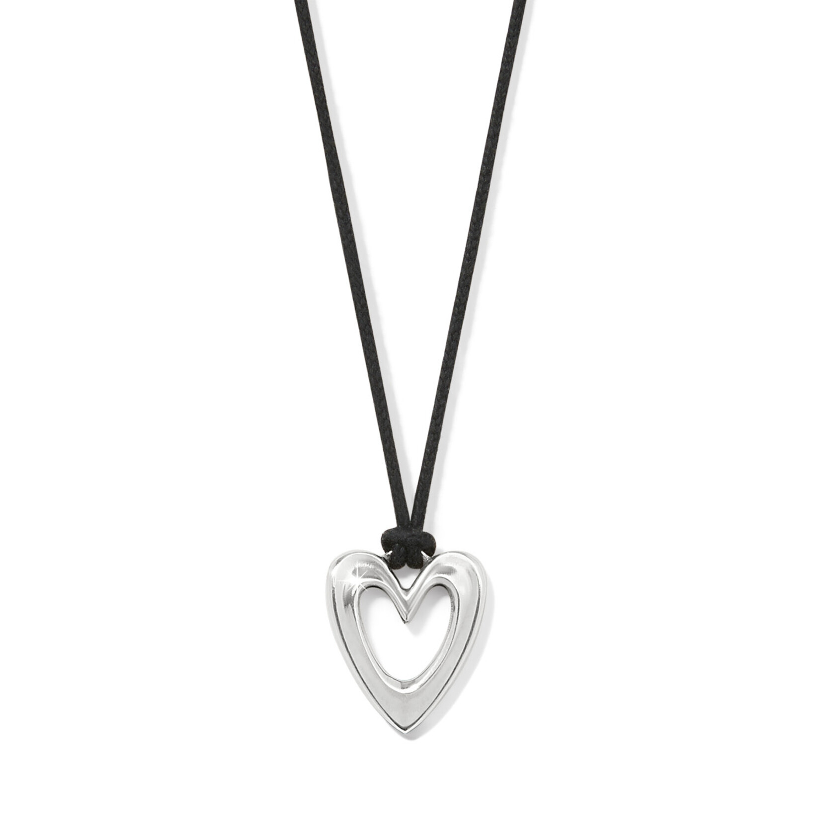 Brighton Cascade Open Heart Petite Black Cord Necklace
