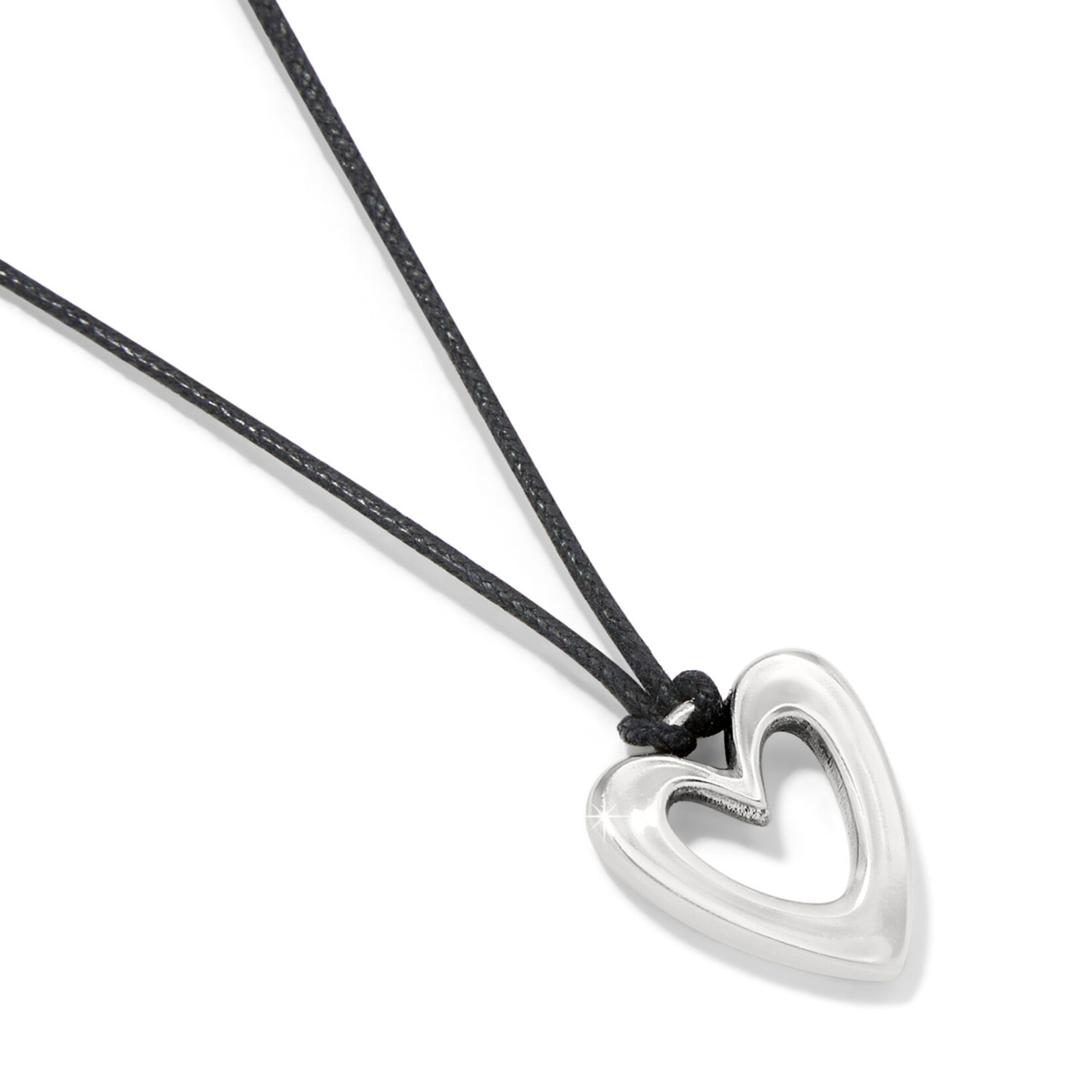 Brighton Cascade Open Heart Petite Black Cord Necklace
