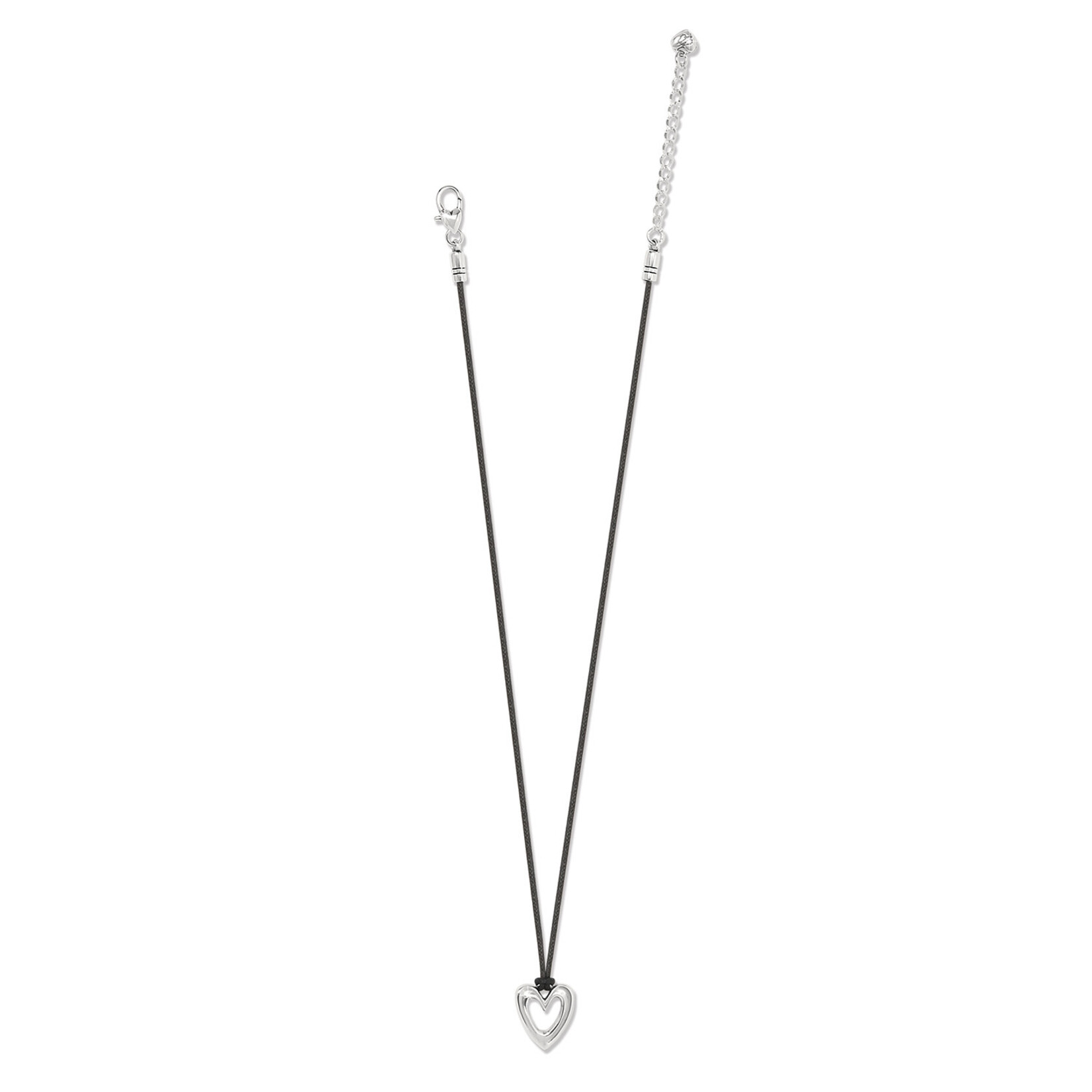 Brighton Cascade Open Heart Petite Black Cord Necklace