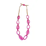 Organic Tagua Jewelry Emily Tagua Discs Necklace in Fuschia