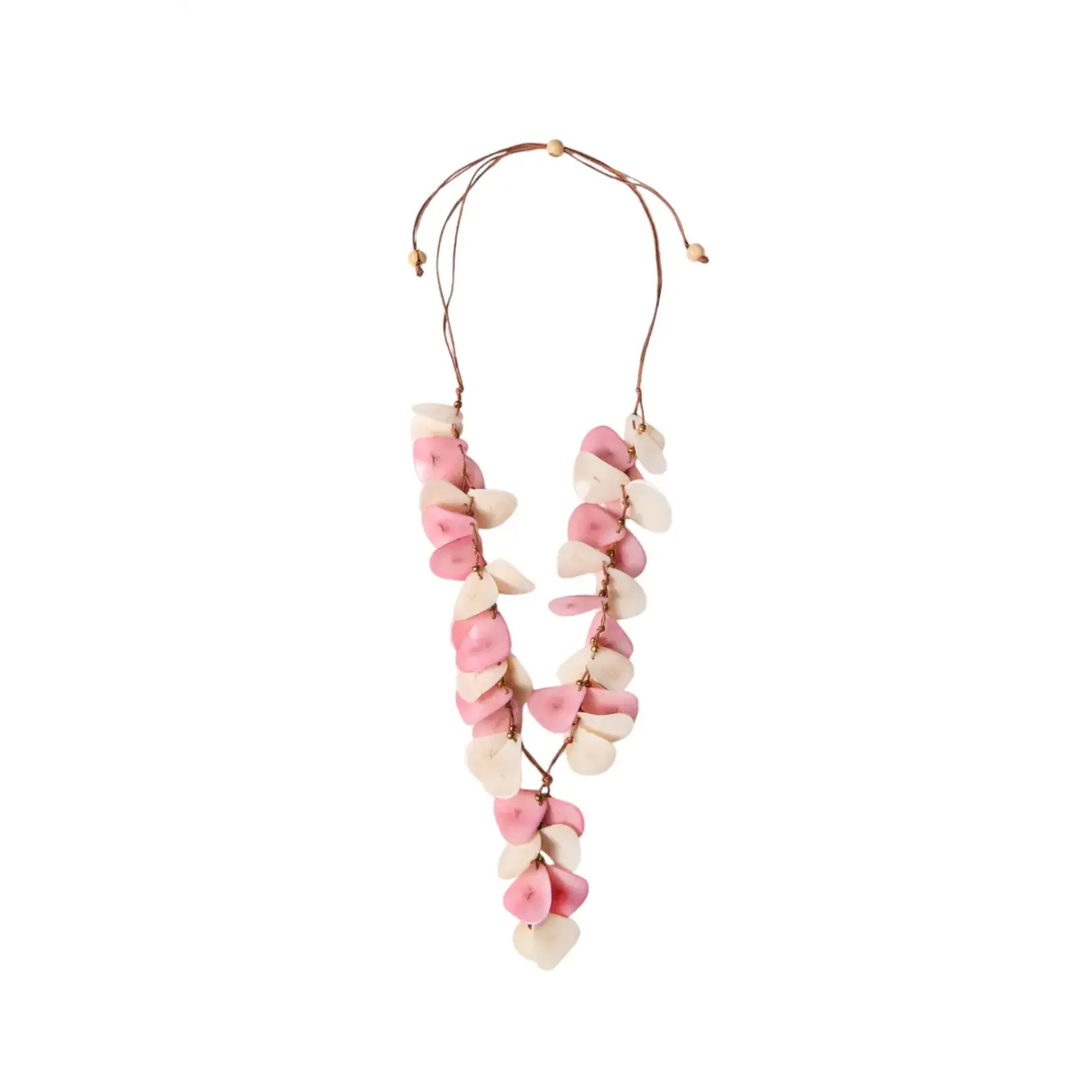 Organic Tagua Jewelry Sienna Tagua Necklace in Pink/Ivory