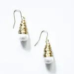 Sea Lily Gold Wire w/ Pearl Earrings