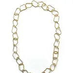 Sea Lily Gold PW Warped Oval Chain Link Necklace