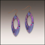 Illustrated Light Open Elongated Oval Giclee’ Earrings Purp/Pnk/Blu