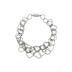 Sea Lily Heart Shaped Chunky Silver Necklace