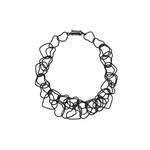 Sea Lily Heart Shaped Chunky Black Necklace