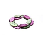Sea Lily Oval Moss-Magenta Two Strand Mop Bracelet