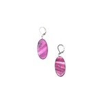 Sea Lily Oval MOP Purple Earrings