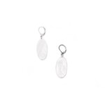 Sea Lily Oval MOP White Earrings