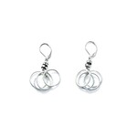 Sea Lily Silver PW Loop Earrings with Crystal Beads