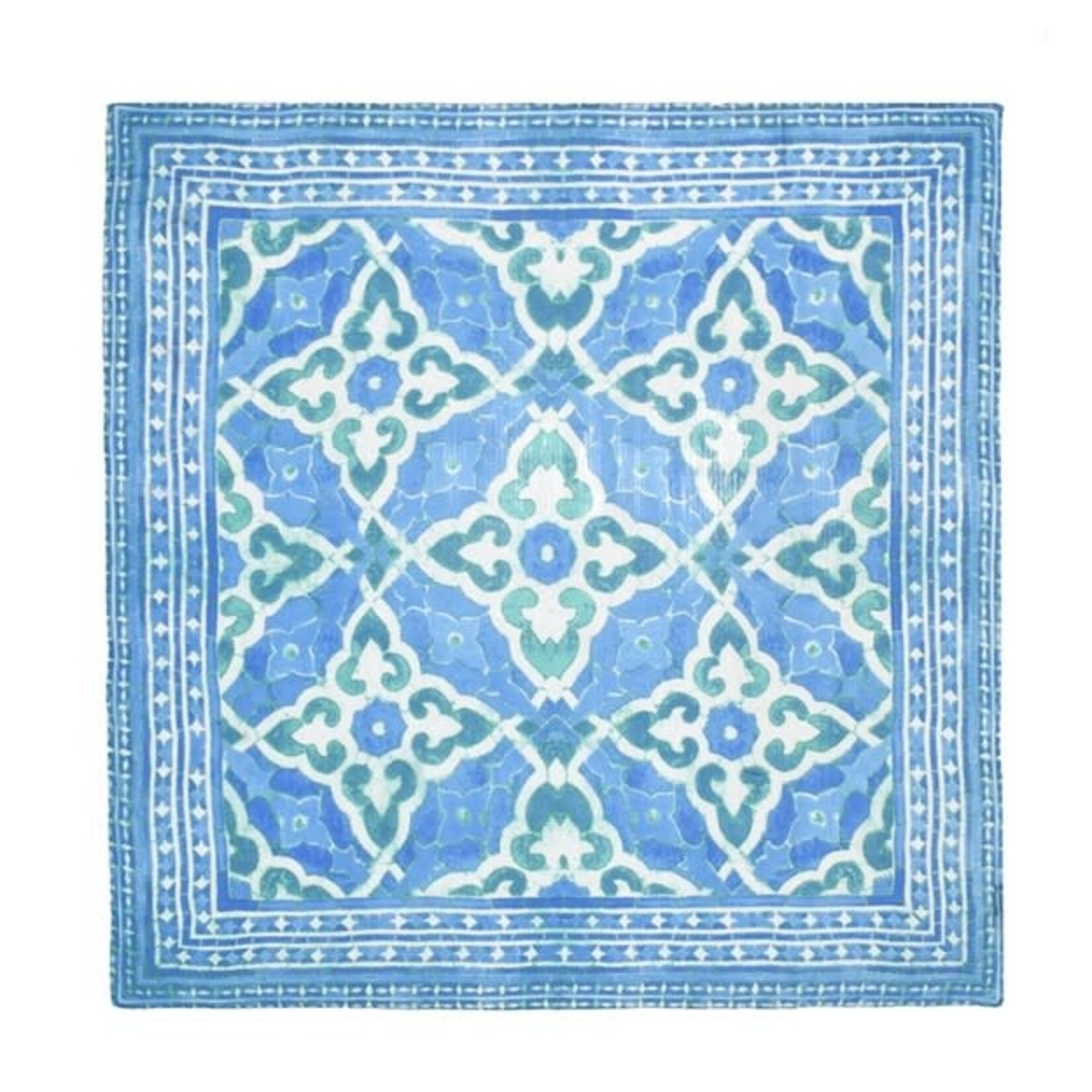 Arnette Medallion Print Square Scarf in Blue