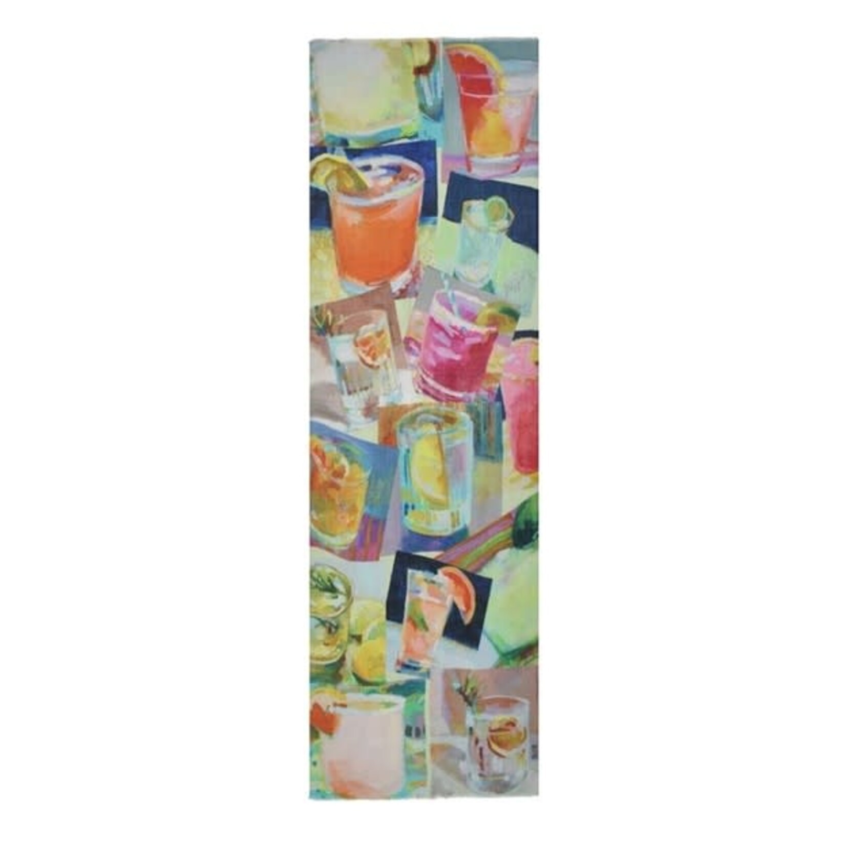 Cocktails Drinks Collage Narrow Scarf