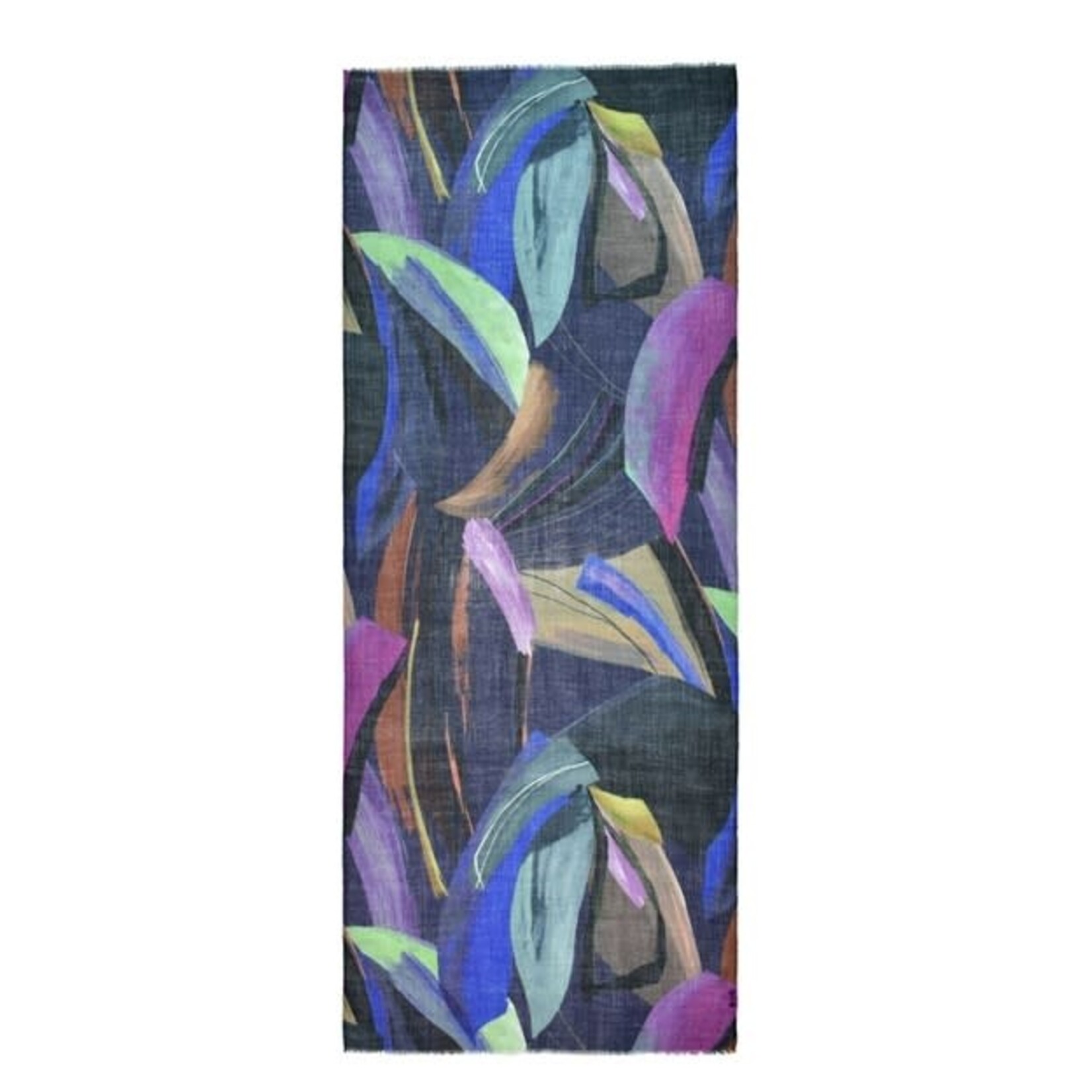 Della Abstract Leaf Print Scarf