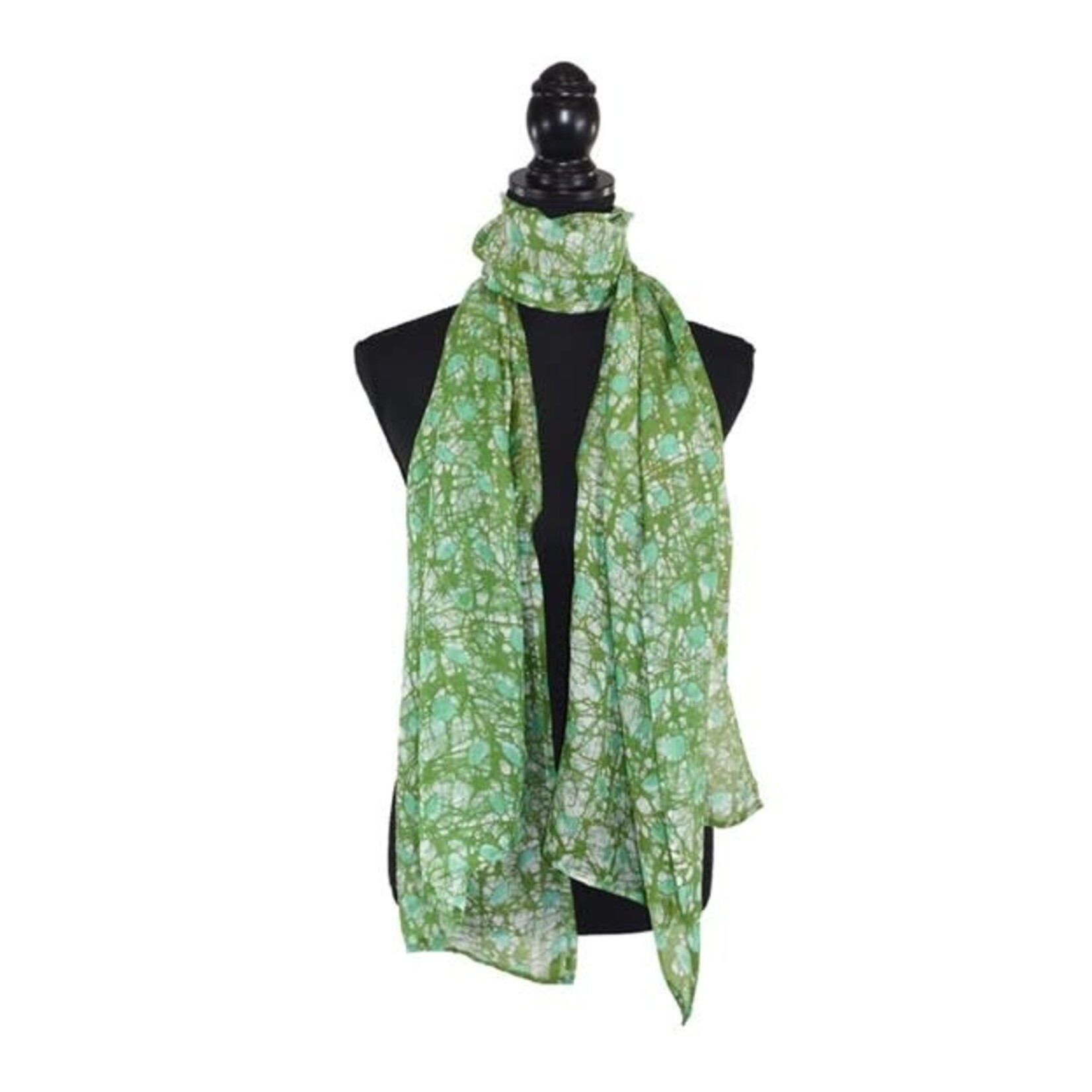 Emelie Handmade Batik Silk Scarf in Teal