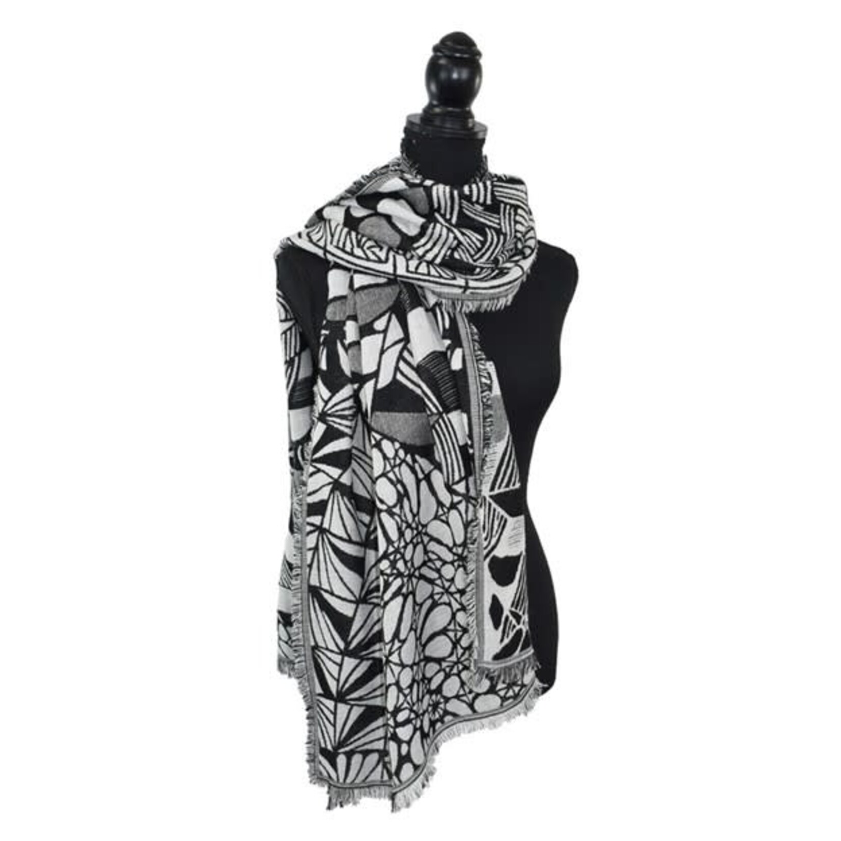 Heston Geo Woven Modal/Wool Scarf