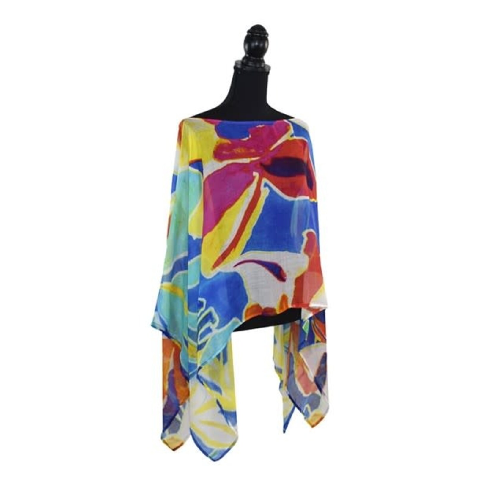 Joppa Colorful Abstract OS Poncho in Red
