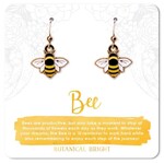 Botanical Bright Bee Charm Earrings - Gold
