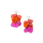 Organic Tagua Jewelry Bailey Tagua Earrings in Fuchsia Combo