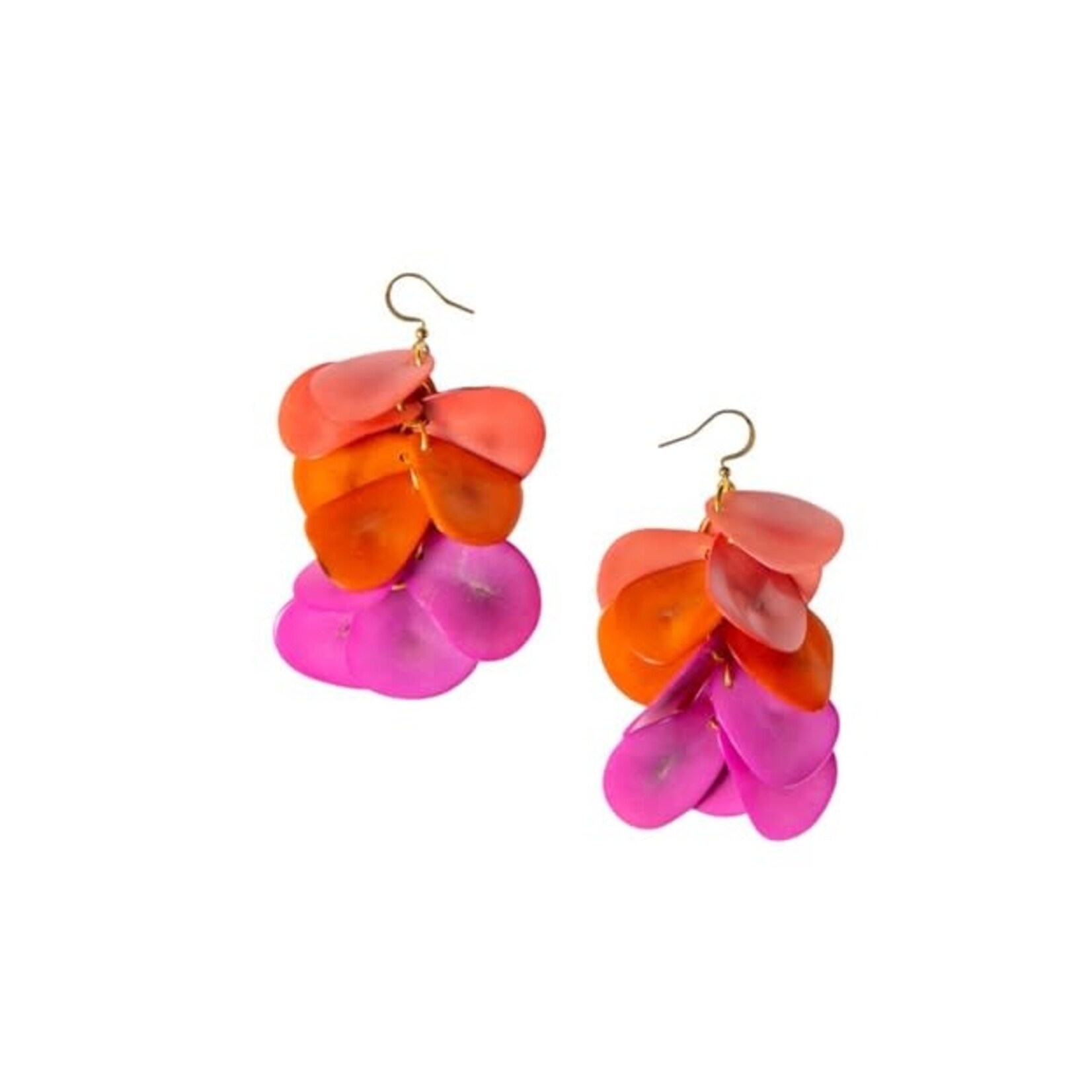Organic Tagua Jewelry Bailey Tagua Earrings in Fuchsia Combo
