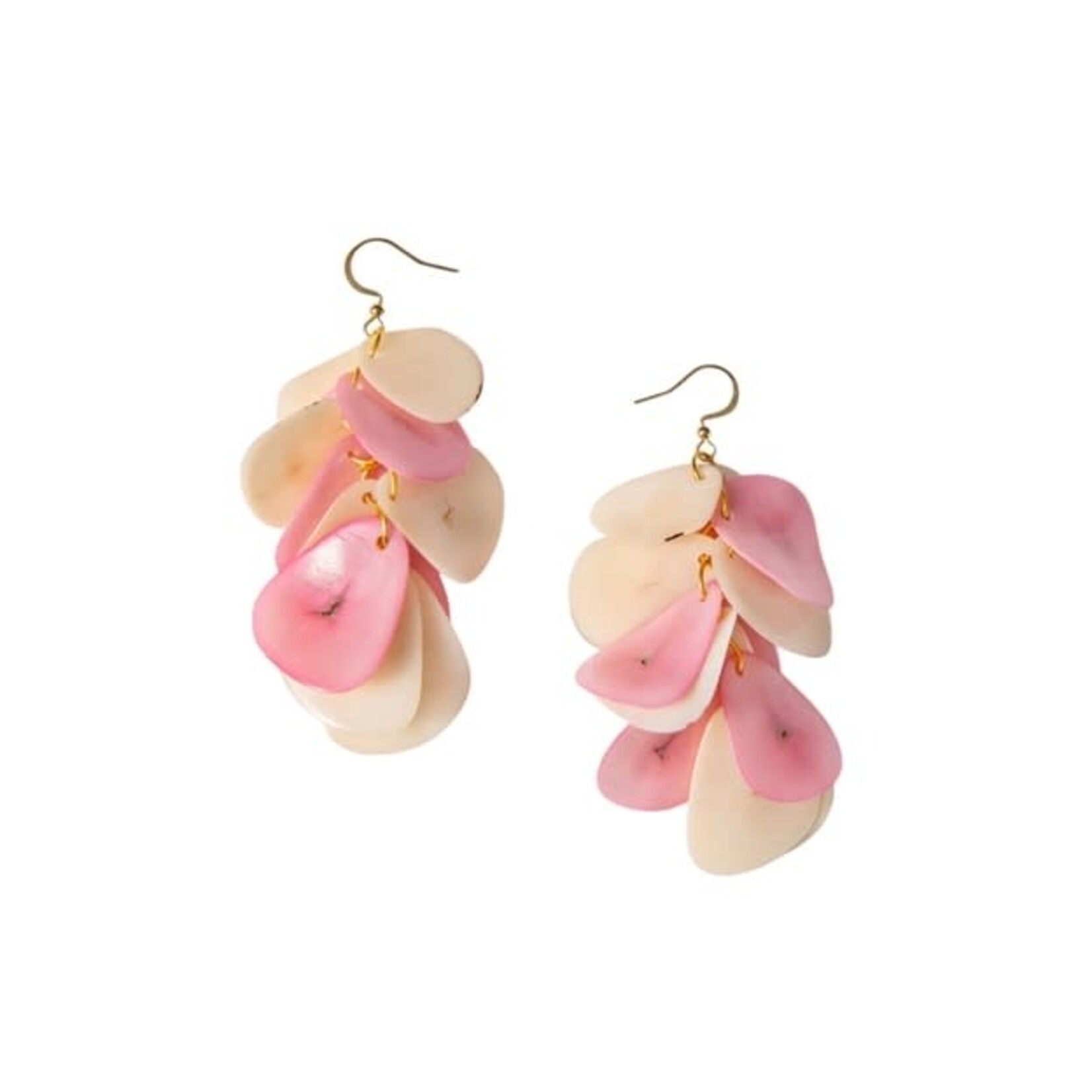 Organic Tagua Jewelry Bailey Tagua Earrings in Pink/Ivory
