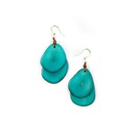Organic Tagua Jewelry Fiesta Tagua Earrings in Turquoise