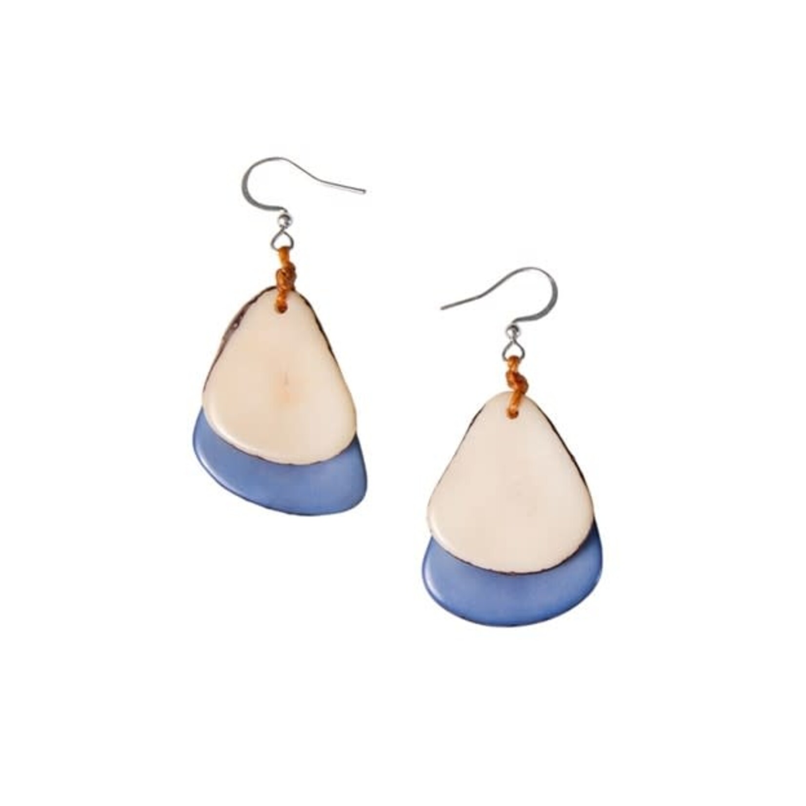Organic Tagua Jewelry Fiesta Tagua Earrings in Biscayne Bay/Ivory