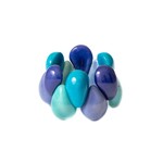 Organic Tagua Jewelry Raindrop Tagua Bracelet in Royal Blue Combo