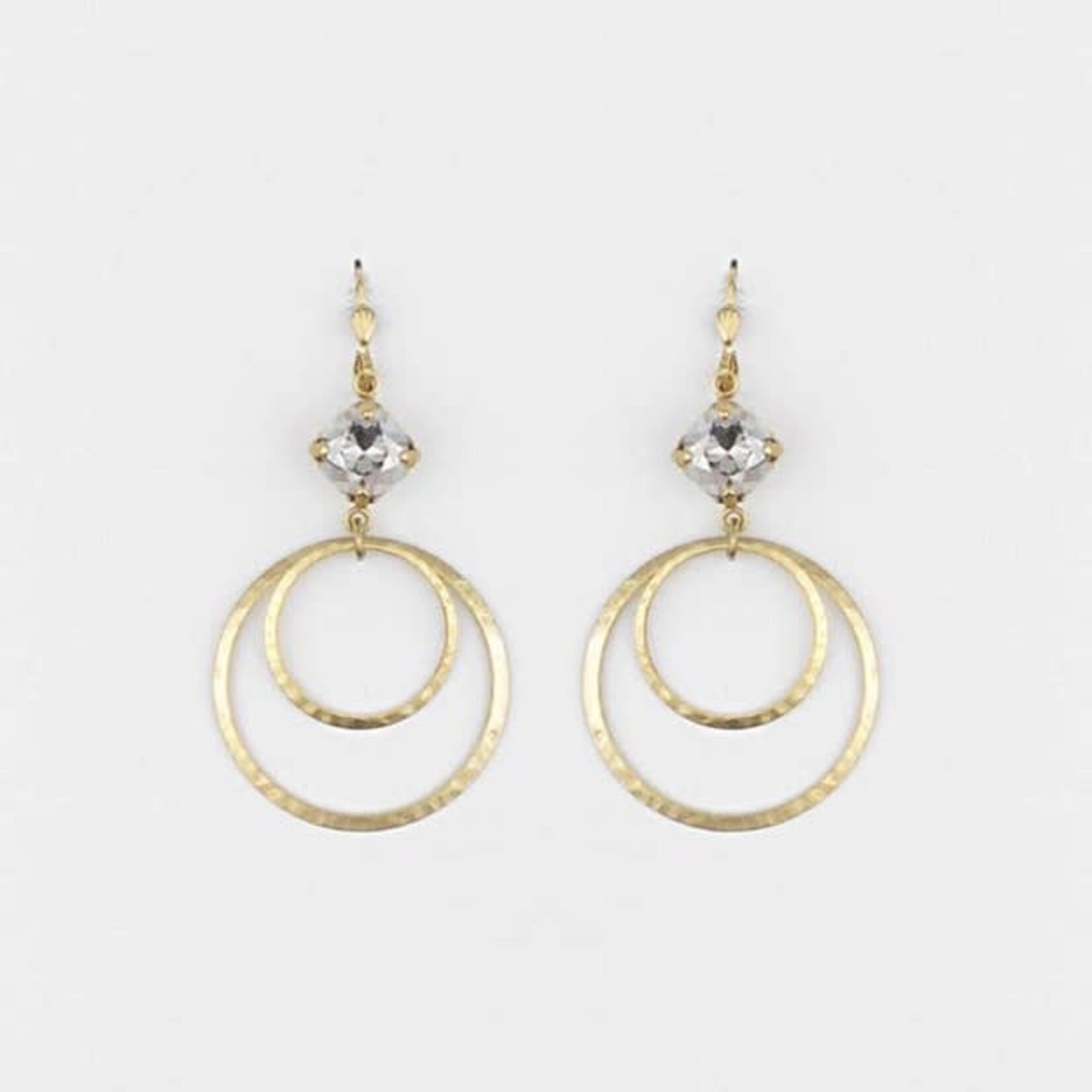 Ada Gold Double Hoop Leverback Earrings in Shade
