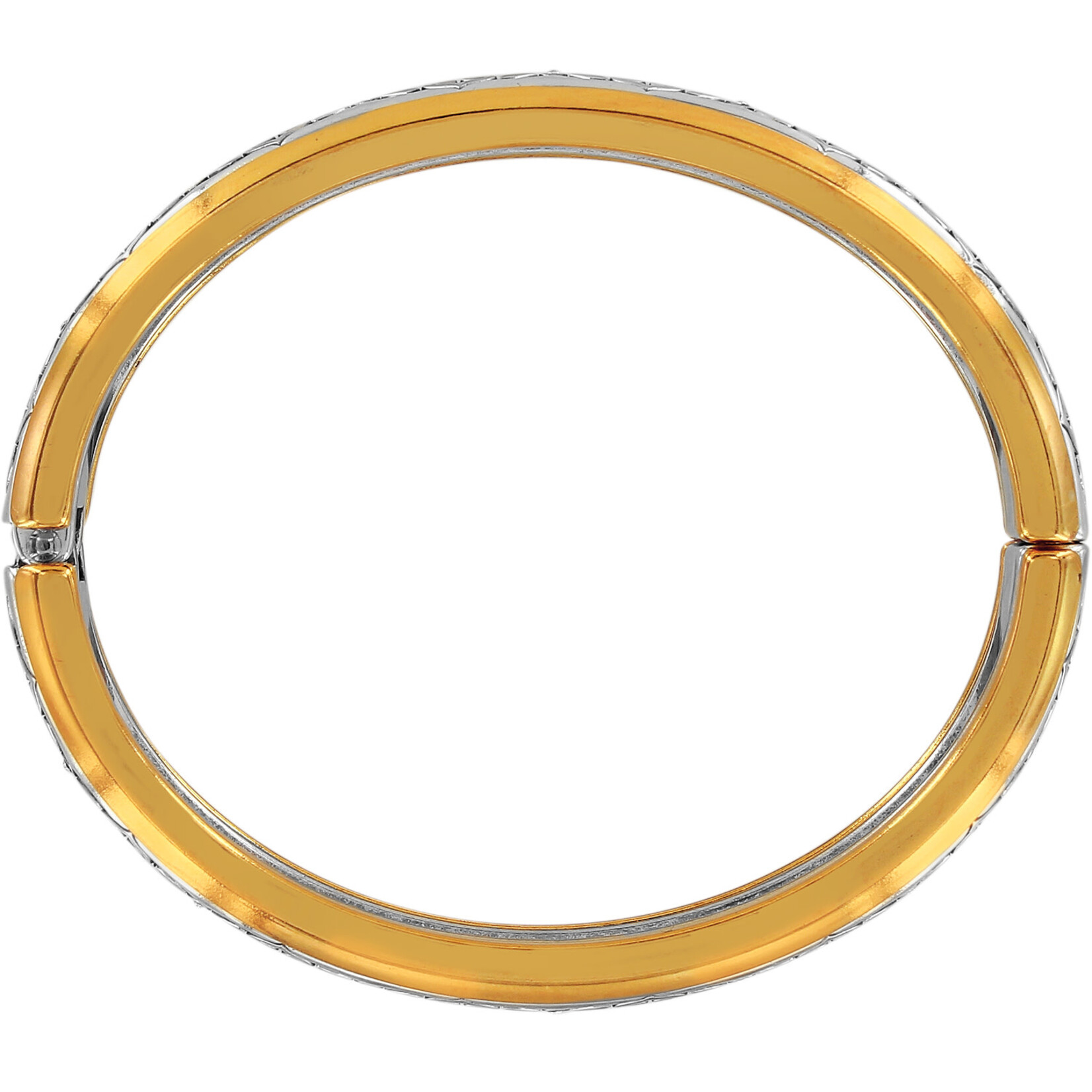 Brighton Intrigue Narrow Hinged Bangle Silver-Gold