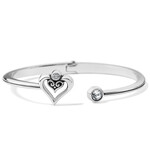 Brighton Alcazar Duet Heart Open Hinged Bangle - Silver, OS