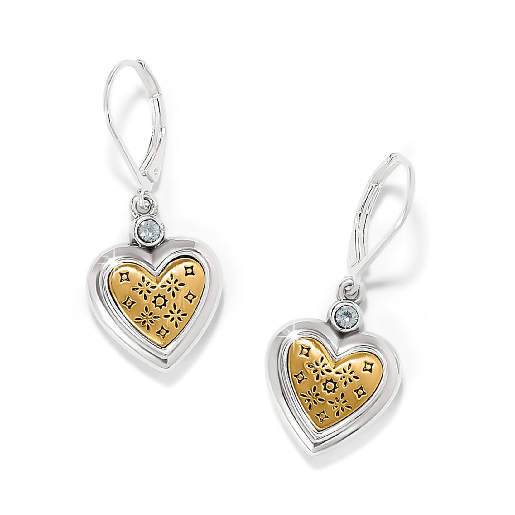 Brighton Mosaic Heart Two Tone Leverback Earrings