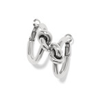 Brighton Interlok Single Knot Hoop Earrings Silver