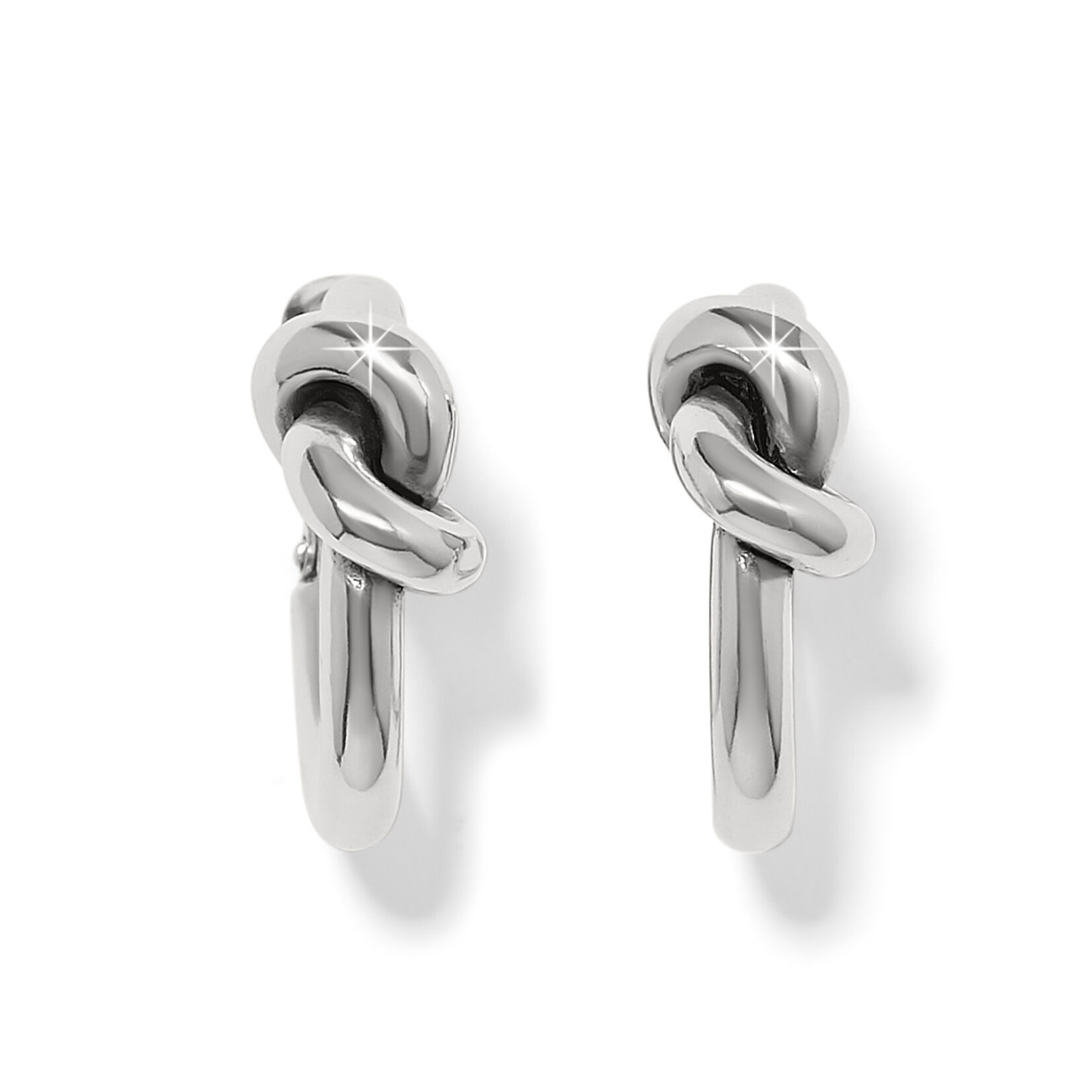Brighton Interlok Single Knot Hoop Earrings Silver