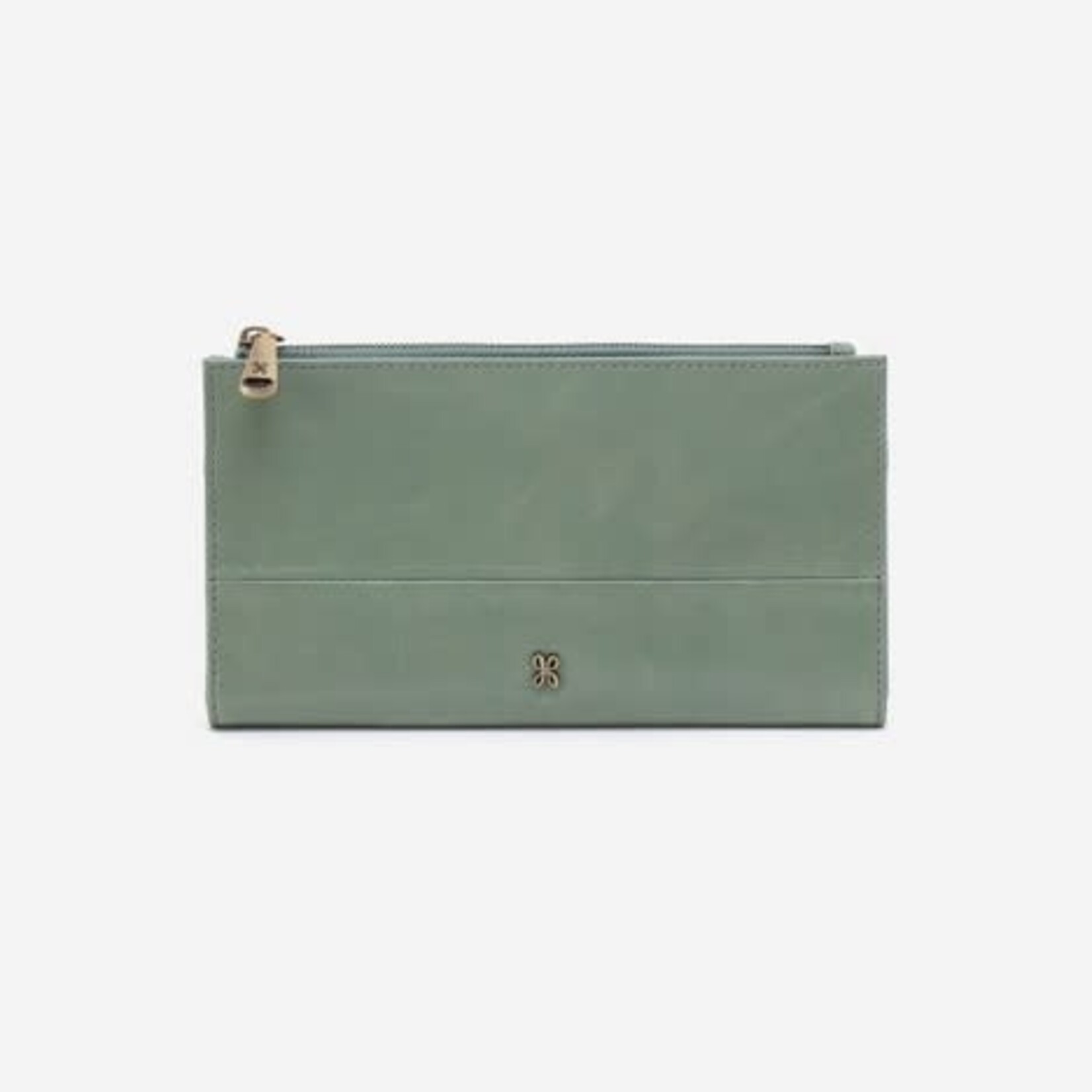 HOBO Jill Large Bifold Wallet - Polished Leather in Jade