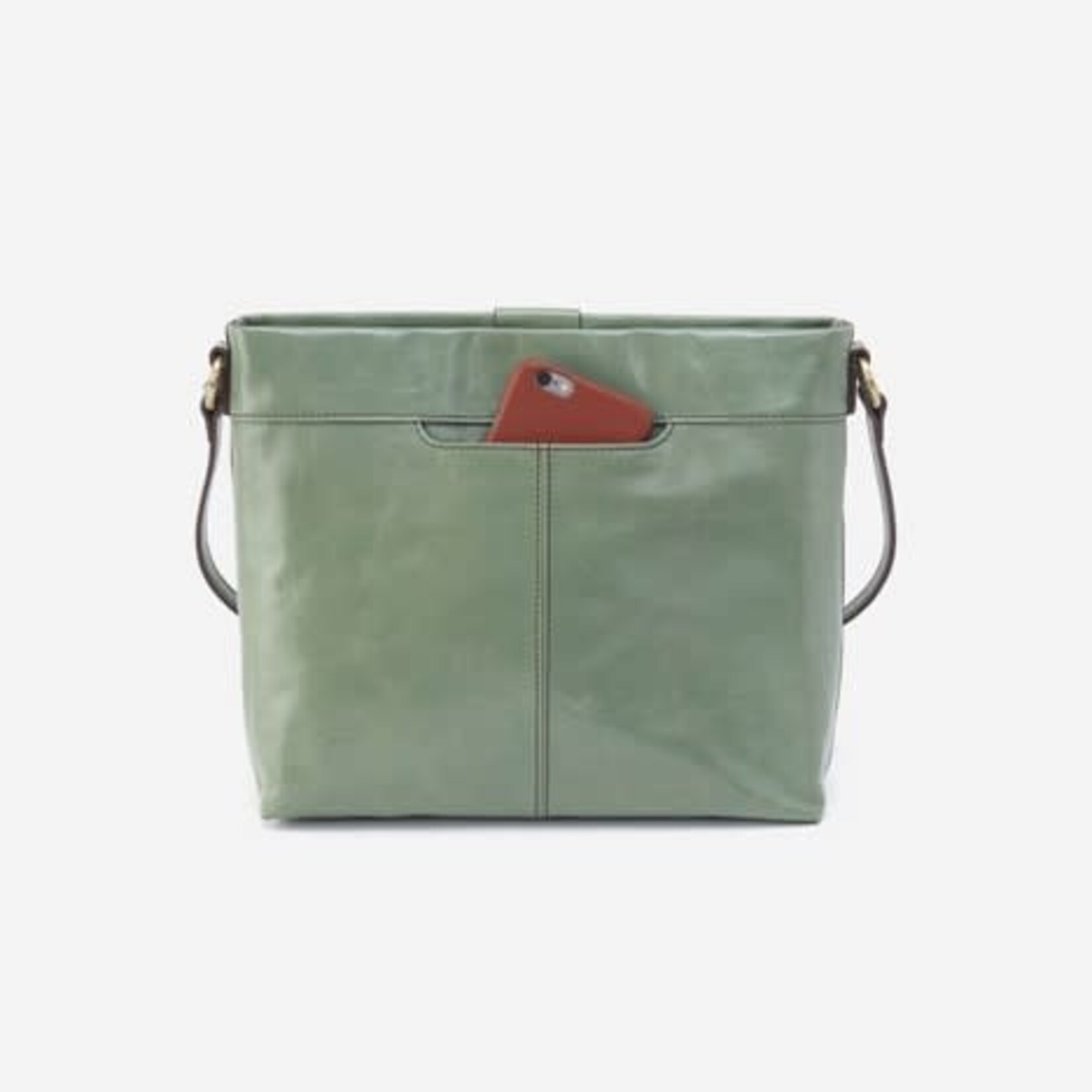 HOBO Romy Medium Polished Leather Crossbody in Jade