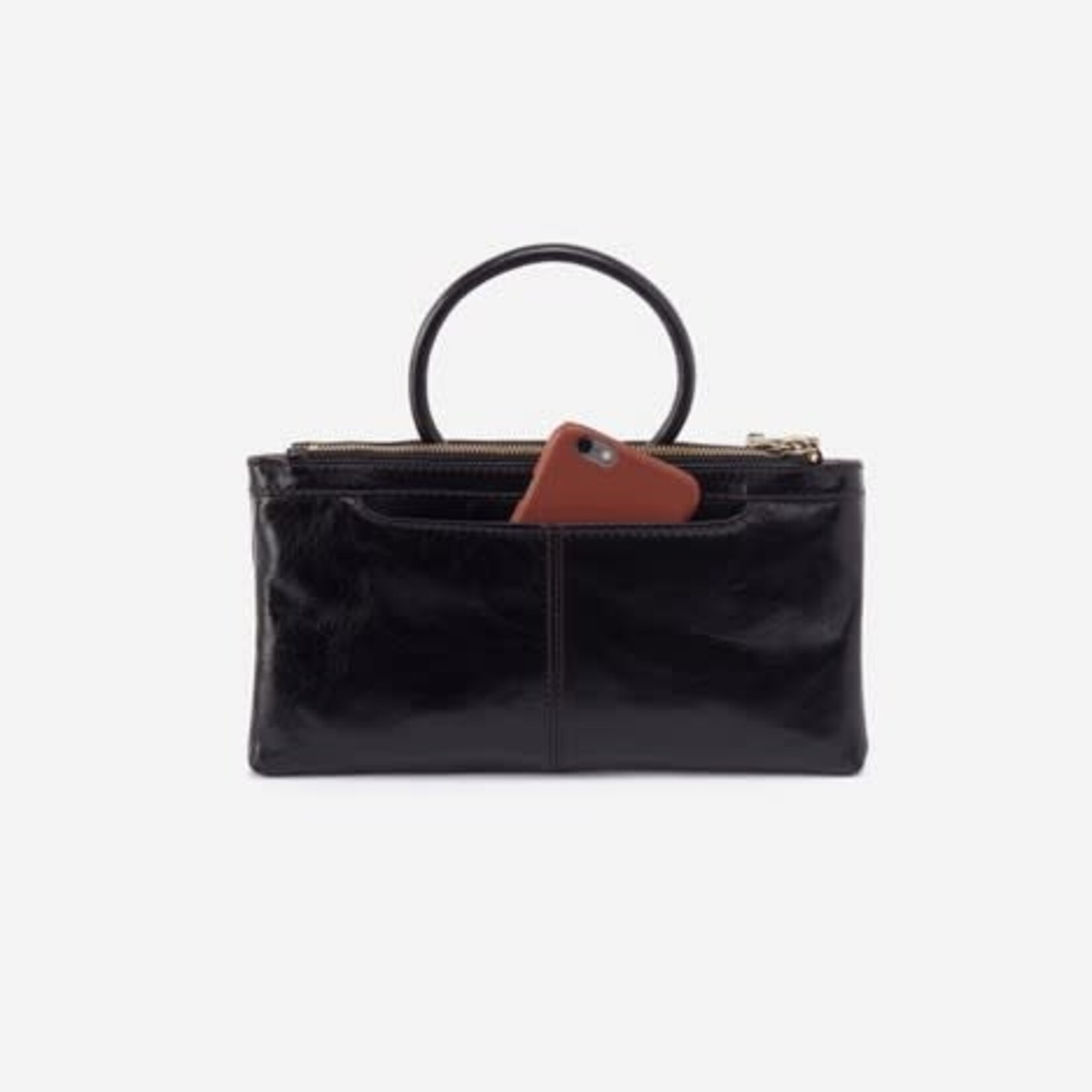 HOBO Sable Polished Leather Crossbody in Black